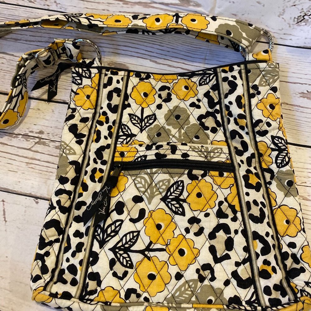 Vera Bradley Floral Leopard Cross Body Bag NWOT